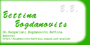 bettina bogdanovits business card